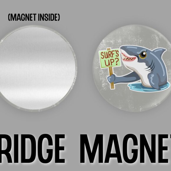 Cute Shark Fridge Magnets Set Of 6 Metal Magnets For Home Office Kitchen School - Picture 2 of 5